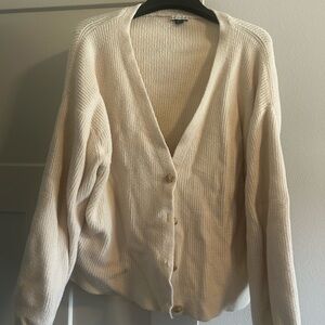 American Eagle Cream Button-Up Women's Sweater